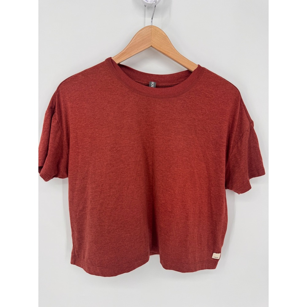 Vuori Energy Tee Women S Light Terracotta Heathered Cropped Activewear Top